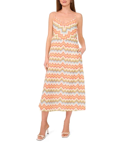 1. STATE Stripe V-Neck Sleeveless Maxi Dress