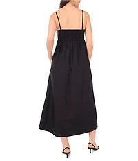 1. STATE Sweetheart Neck Sleeveless Front Bow Maxi Dress