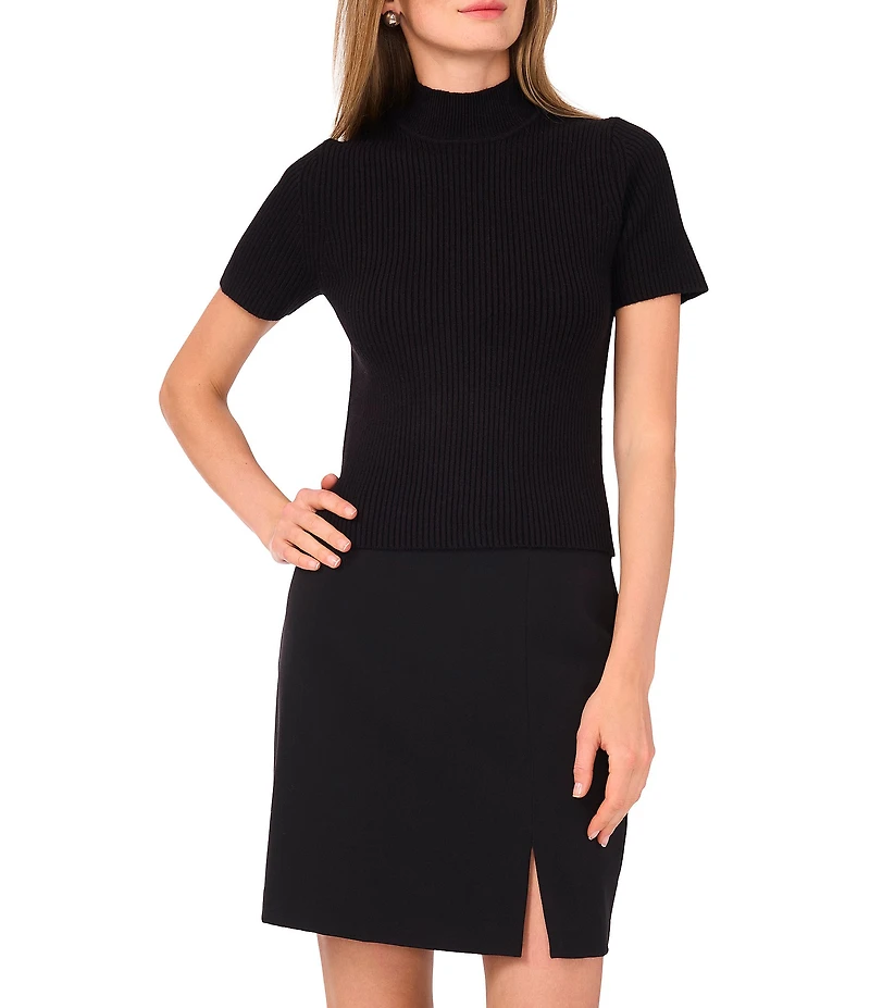 1. STATE Turtle Neck Short Sleeve Sweater