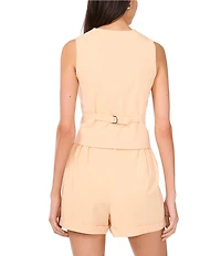 1. STATE V-Neck Button Front Vest