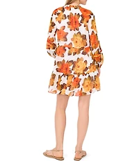 1. STATE V-Neck Long Sleeve Floral Mini Dress