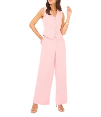 1. STATE V-Neck Sleeveless Button Front Coordinating Vest