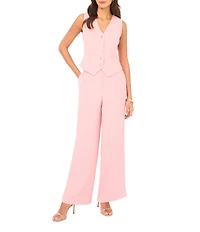 1. STATE V-Neck Sleeveless Button Front Coordinating Vest