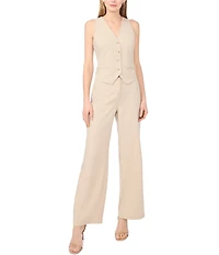 1. STATE V-Neck Sleeveless Button Up Coordinating Vest