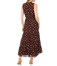 1. STATE V-Neck Sleeveless Dotted Maxi Dress