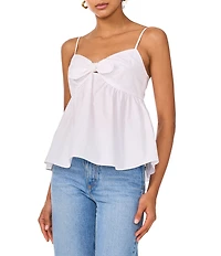 1. STATE V-Neck Sleeveless Front Tie Tank Blouse