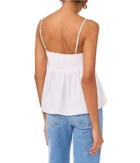 1. STATE V-Neck Sleeveless Front Tie Tank Blouse