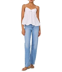 1. STATE V-Neck Sleeveless Front Tie Tank Blouse