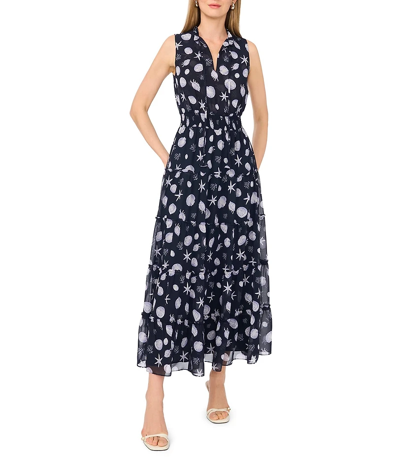 1. STATE V-Neck Sleeveless Maxi A-Line Dress