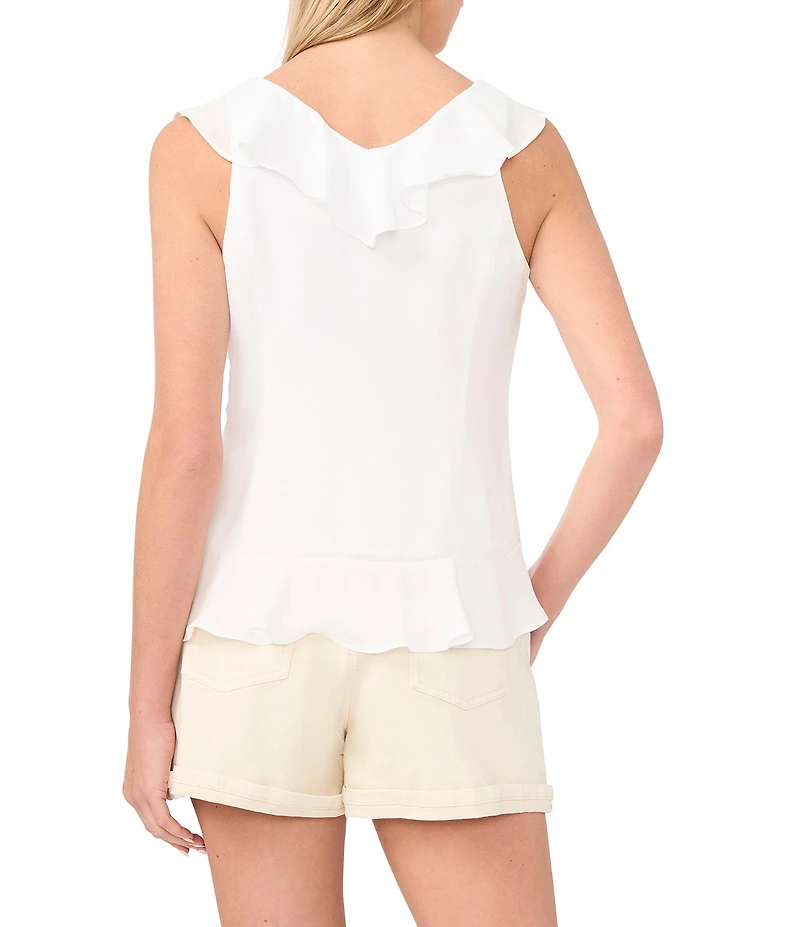 1. STATE V-Neck Sleeveless Ruffle Top