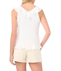 1. STATE V-Neck Sleeveless Ruffle Top