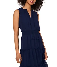 1. STATE V-Neckline Sleeveless Gauze Maxi Dress