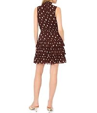 1. STATE Woven Dotted Halter Neck Sleeveless Mini A-Line Dress
