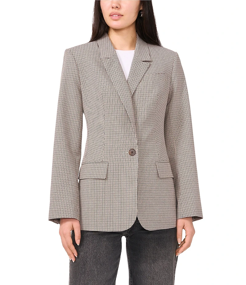 1. STATE Woven Peak Lapel Long Sleeve Blazer
