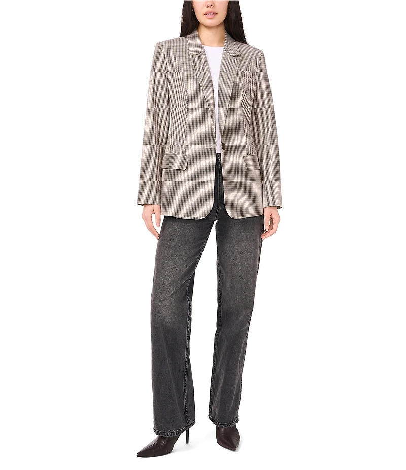 1. STATE Woven Peak Lapel Long Sleeve Blazer