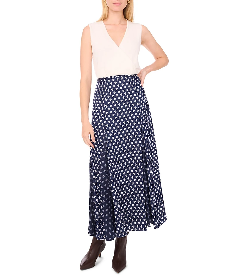 1. STATE Woven Printed Hanky Maxi A-Line Skirt