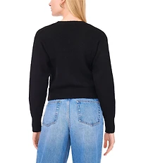 1. STATE Knit V-Neck Long Sleeve Surplice Wrap Belt Sweater