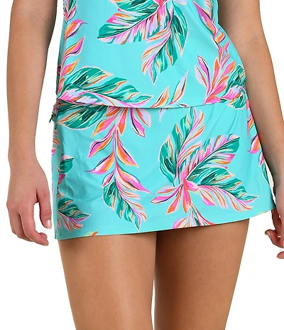 24th & Ocean Ibiza Palms High Waist Skirted Swim Bottom