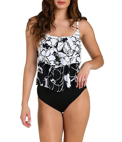 24th & Ocean Mallorca Underwire Double Tiered Tankini Swim Top