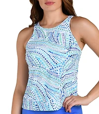 24th & Ocean Mosaica High Neck Tankini Swim Top