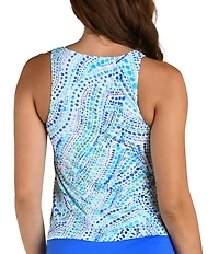 24th & Ocean Mosaica High Neck Tankini Swim Top