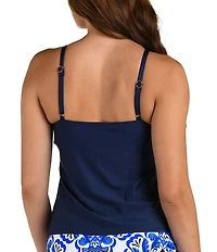 24th & Ocean Solid Cut-Out Scoop Neck Underwire Bra Swim Top