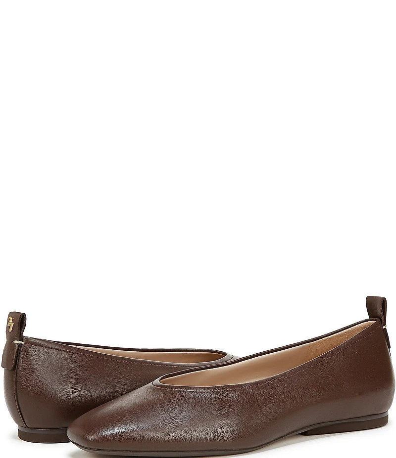 Naturalizer Carla Leather Square Toe Ballet Flats
