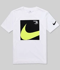 3BRAND By Russell Wilson Big Boys Short-Sleeve Boxed Swoosh T-Shirt