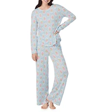 40 Winks Bows in Bloom Long Sleeve Round Neck Long Knit Pajama Set