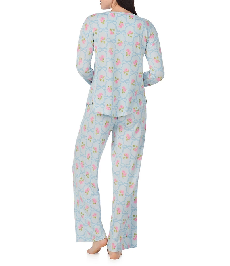 40 Winks Bows in Bloom Long Sleeve Round Neck Long Knit Pajama Set