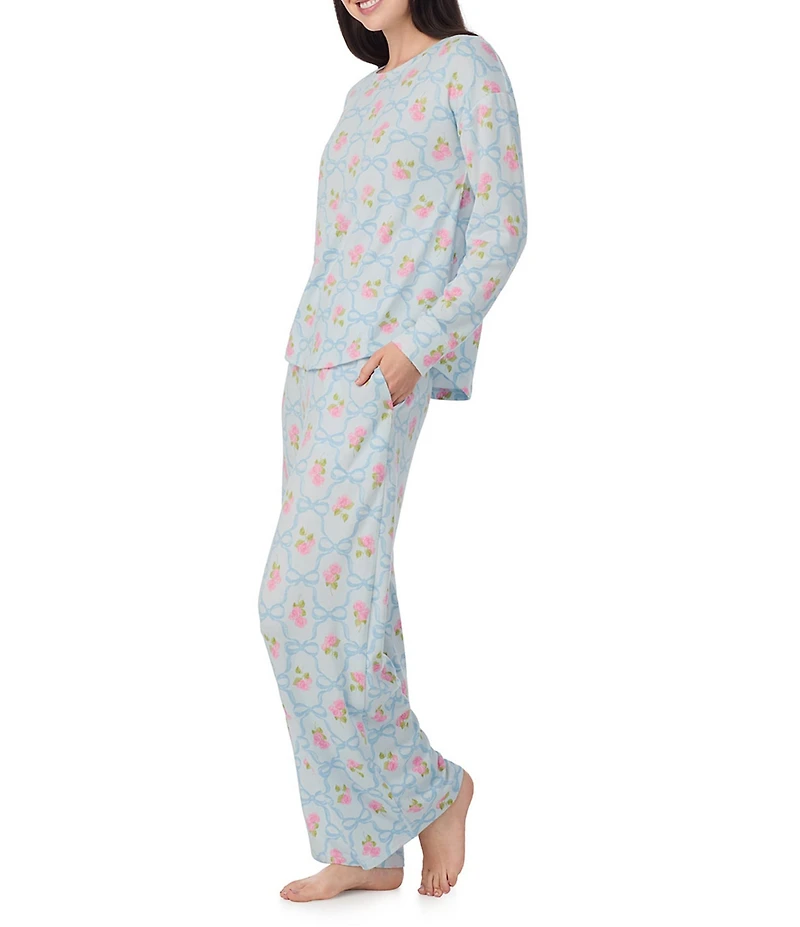 40 Winks Bows in Bloom Long Sleeve Round Neck Long Knit Pajama Set