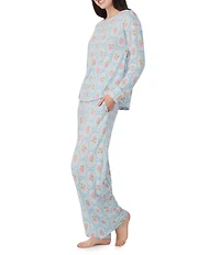 40 Winks Bows in Bloom Long Sleeve Round Neck Long Knit Pajama Set