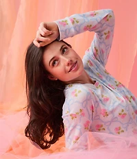 40 Winks Bows in Bloom Long Sleeve Round Neck Long Knit Pajama Set
