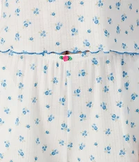 40WINKS Ditsy Floral Print Short Sleeve Crew Neck Knit Boxer Pajama Set