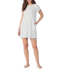 40WINKS Ditsy Floral Print Short Sleeve Crew Neck Knit Sleepshirt