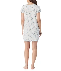 40WINKS Ditsy Floral Print Short Sleeve Crew Neck Knit Sleepshirt