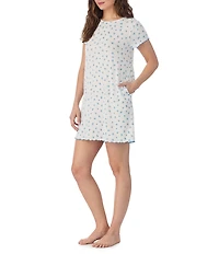 40WINKS Ditsy Floral Print Short Sleeve Crew Neck Knit Sleepshirt