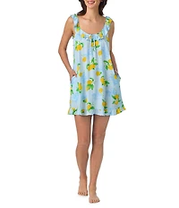 40WINKS Lemon Print Sleeveless Scoop Neck Woven Chemise