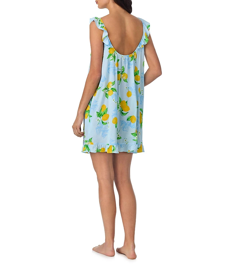 40WINKS Lemon Print Sleeveless Scoop Neck Woven Chemise