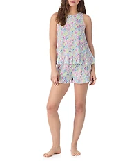 40WINKS Sleeveless Round Neck Jersey Knit Ditsy Floral Shorty Pajama Set