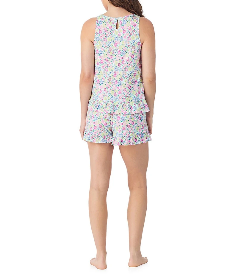 40WINKS Sleeveless Round Neck Jersey Knit Ditsy Floral Shorty Pajama Set