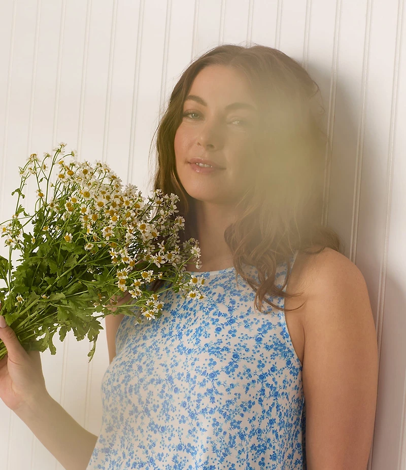 40WINKS Sleeveless Round Neck Jersey Knit Floral Print Shorty Pajama Set