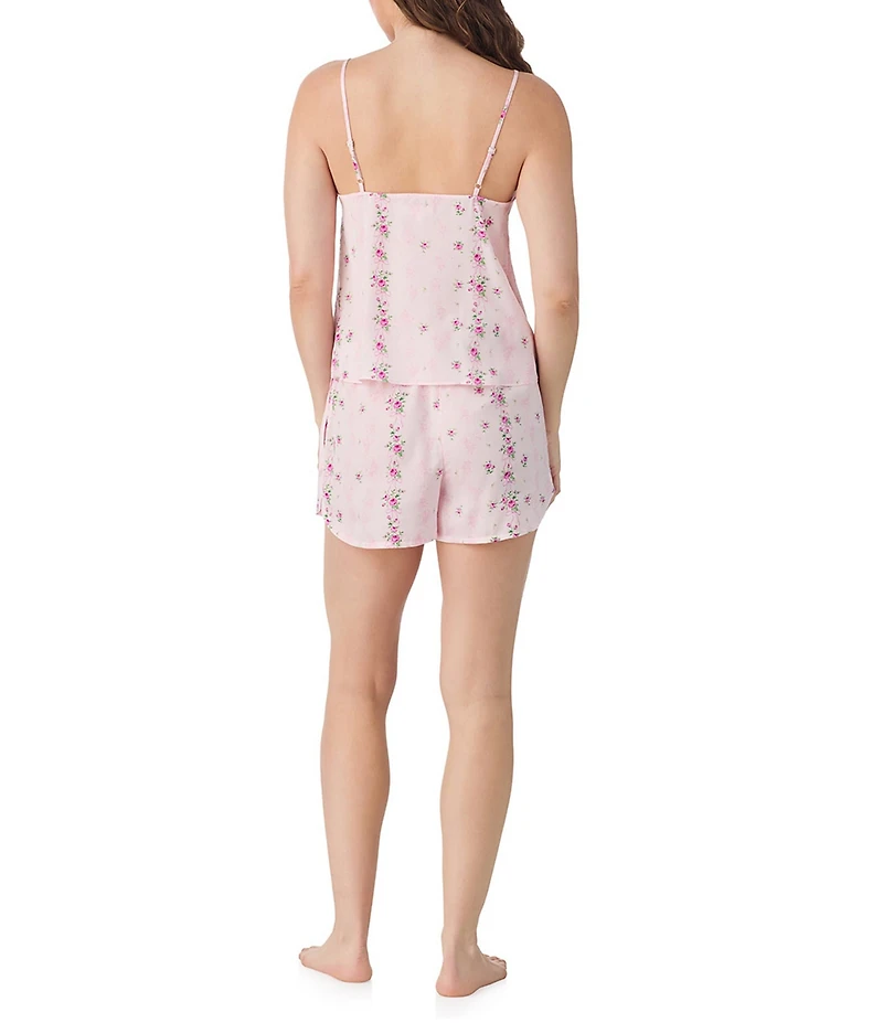 40WINKS Sleeveless V-Neck Cami & Shorty Floral Satin Pajama Set