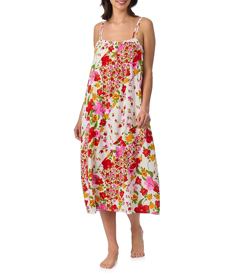 40WINKS Woven Patchwork Floral Sleeveless Scoop Neck Chemise