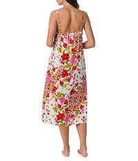40WINKS Woven Patchwork Floral Sleeveless Scoop Neck Chemise