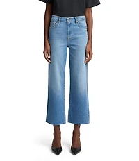 7 For All Mankind Alexa High Rise Trouser Leg Cropped Stretch Denim Jeans