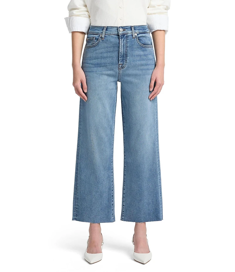 7 For All Mankind Alexa High Rise Wide Leg Cropped Jeans