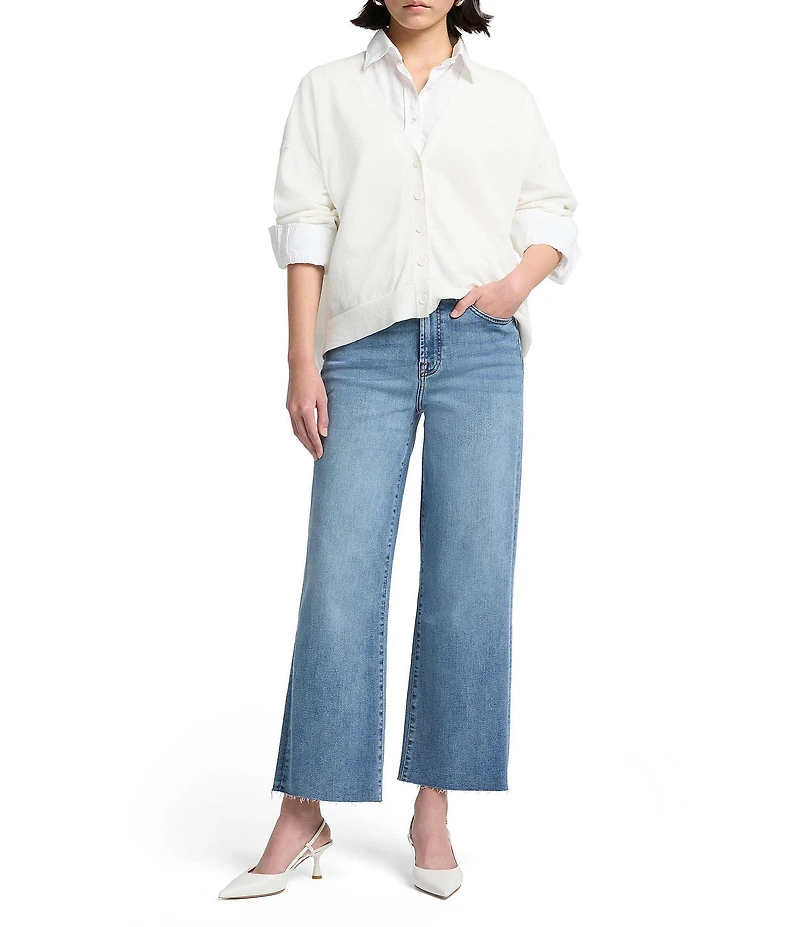 7 For All Mankind Alexa High Rise Wide Leg Cropped Jeans