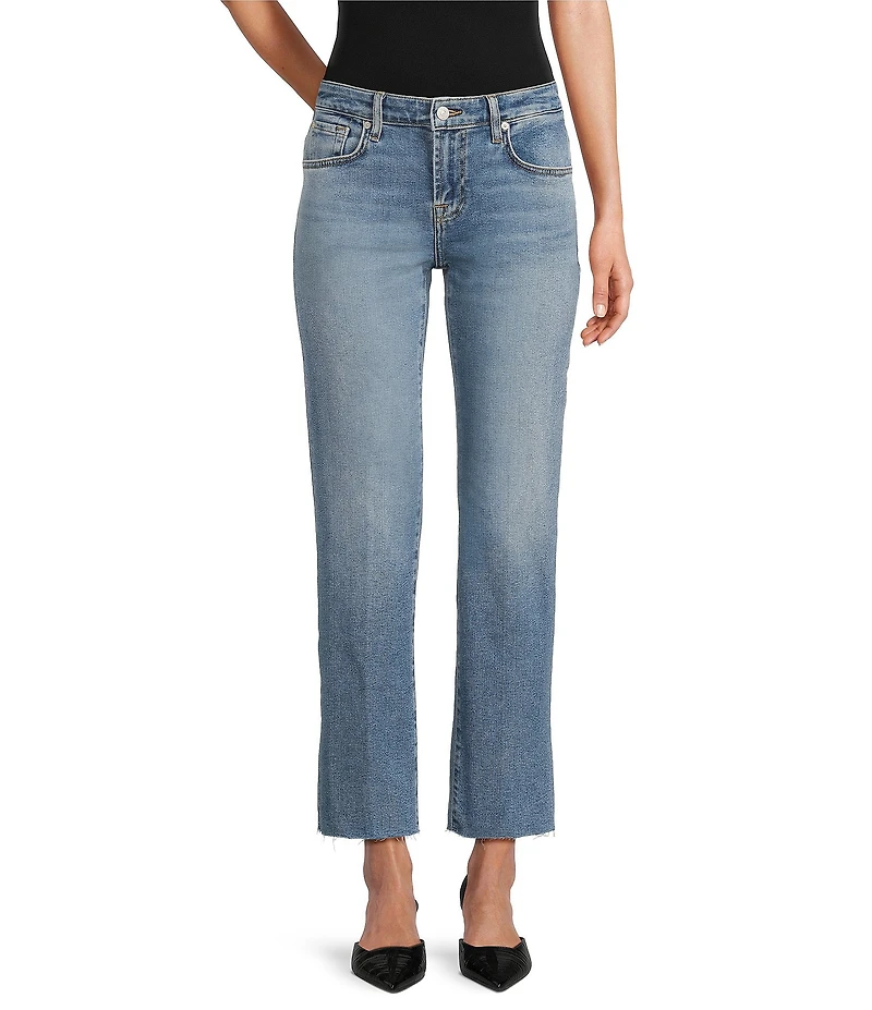 7 For All Mankind Calie Mid-Rise Straight Leg Cropped Jeans