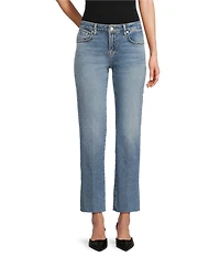 7 For All Mankind Calie Mid-Rise Straight Leg Cropped Jeans